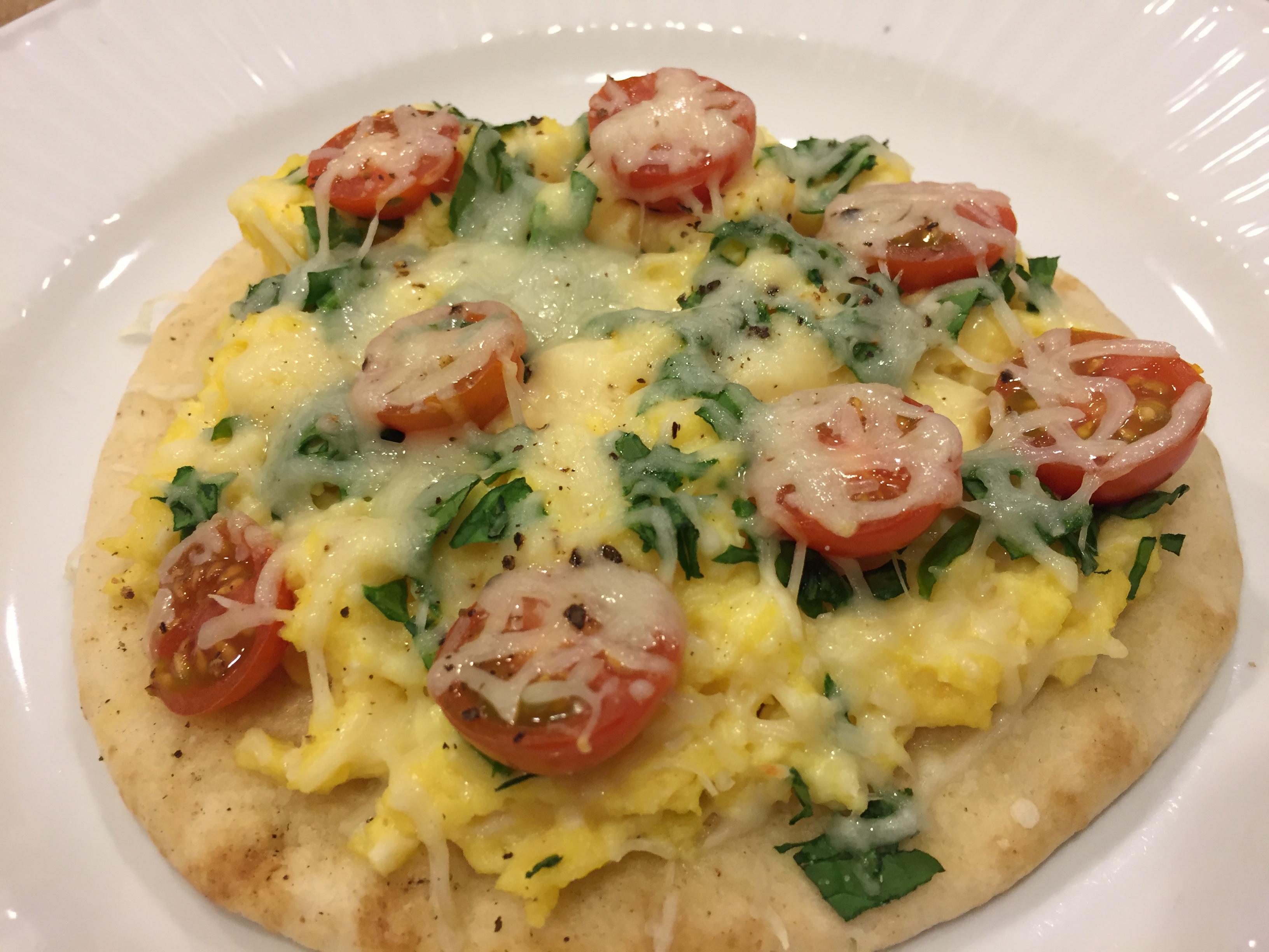 Recipe Info Egg Tomato and Spinach Flatbreads
