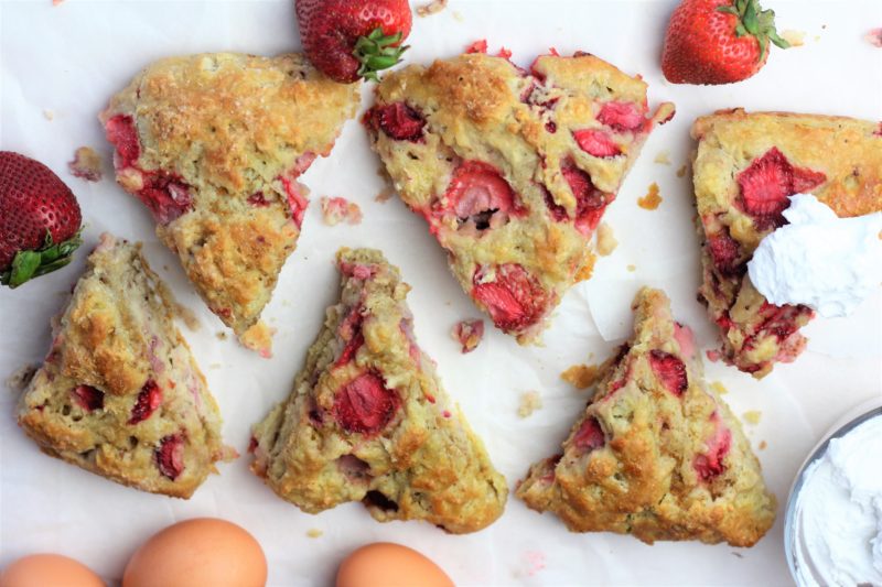 Strawberry Shortcake Scones with Whipped Coconut Milk