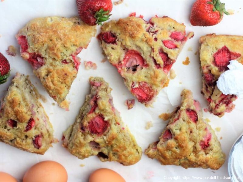 Strawberry Shortcake Scones with Whipped Coconut Milk