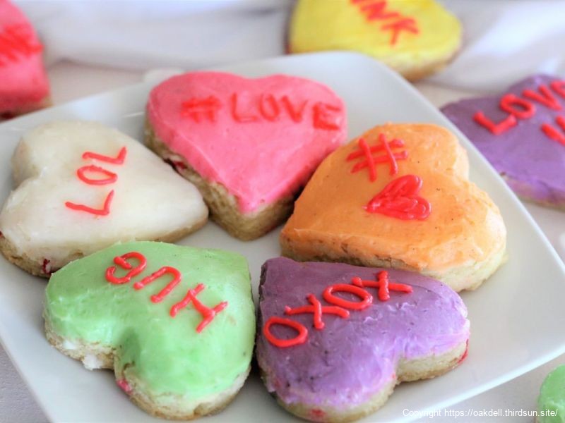 Conversation Heart Sugar Cookie Bars