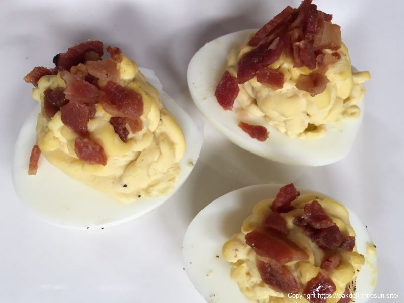Deviled Eggs with Bacon and Blue Cheese