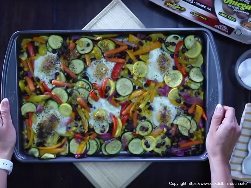 Sheet Pan Ranch Veggies and Eggs