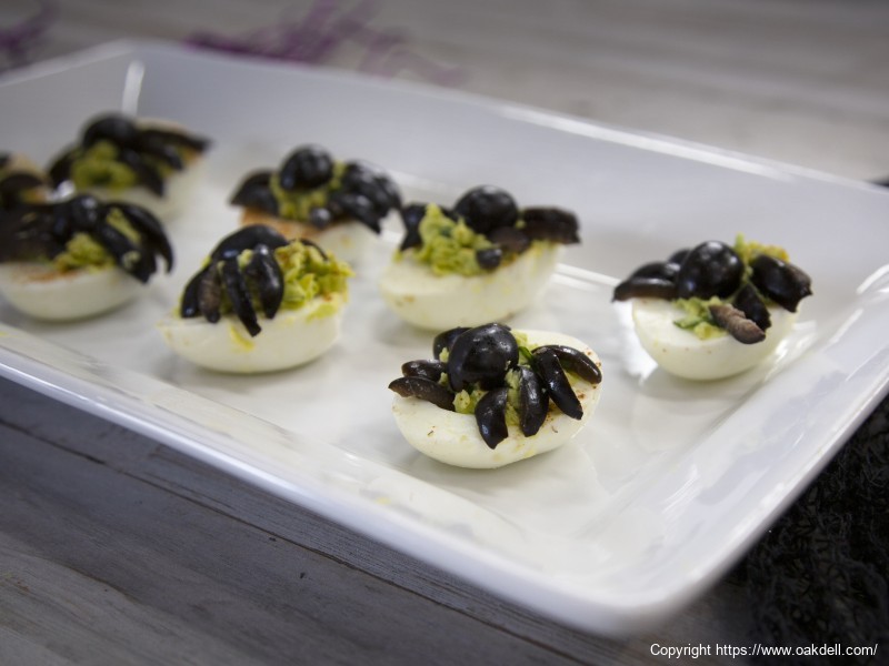 Spider Avocado Deviled Eggs