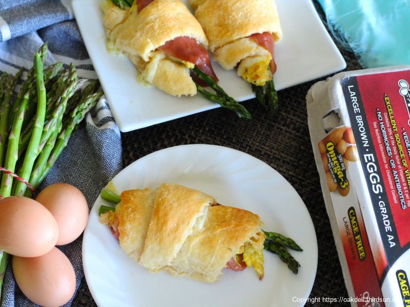 Egg Asparagus Ham Croissant Wraps