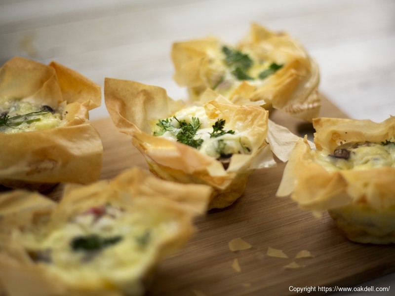 Mushroom Egg Phyllo Cups