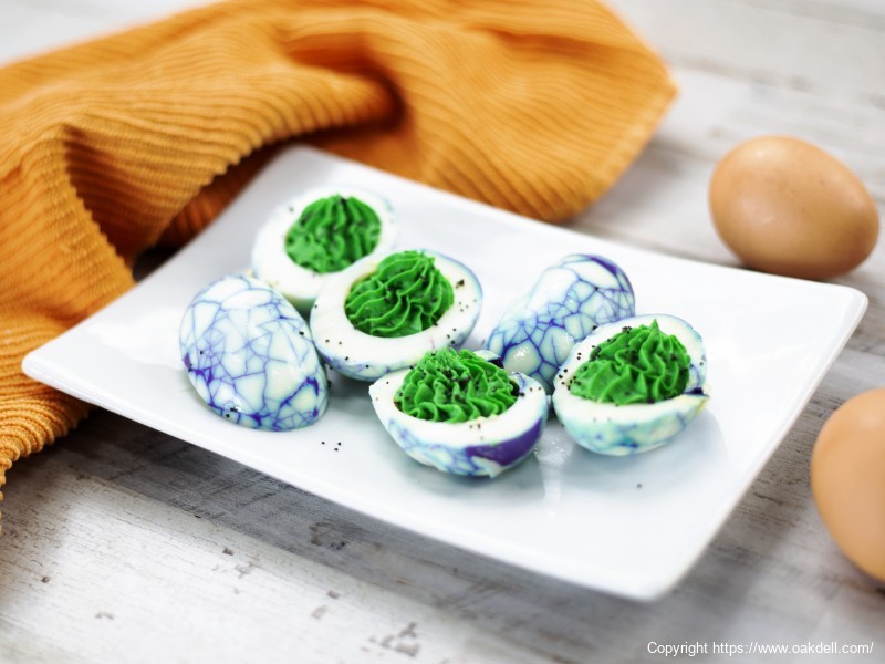 Spider Web Deviled Eggs