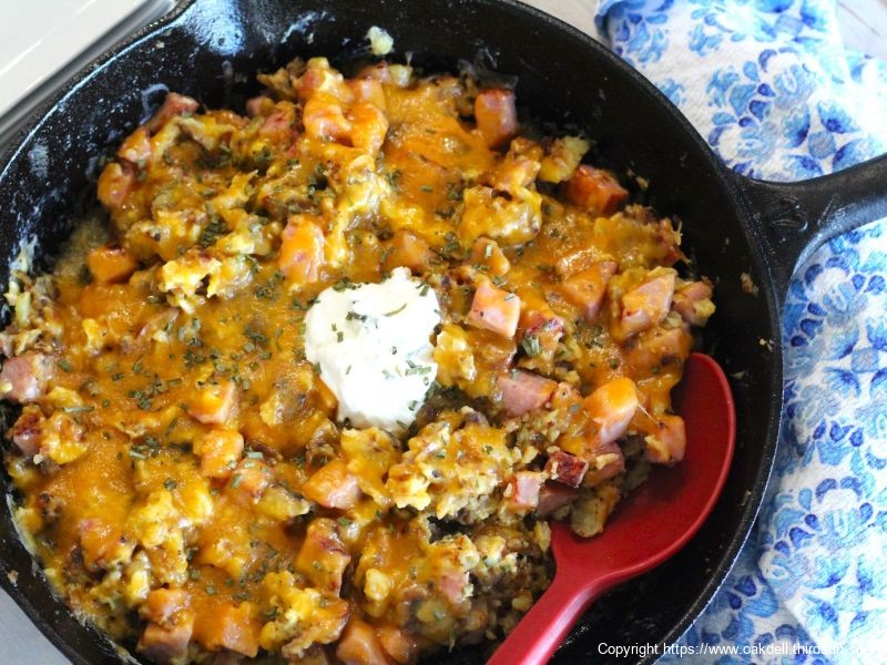 Cheesy Potato Egg Skillet