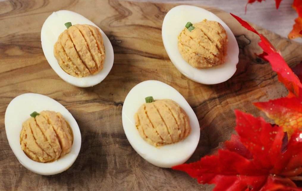 Smoky Pumpkin Deviled Eggs