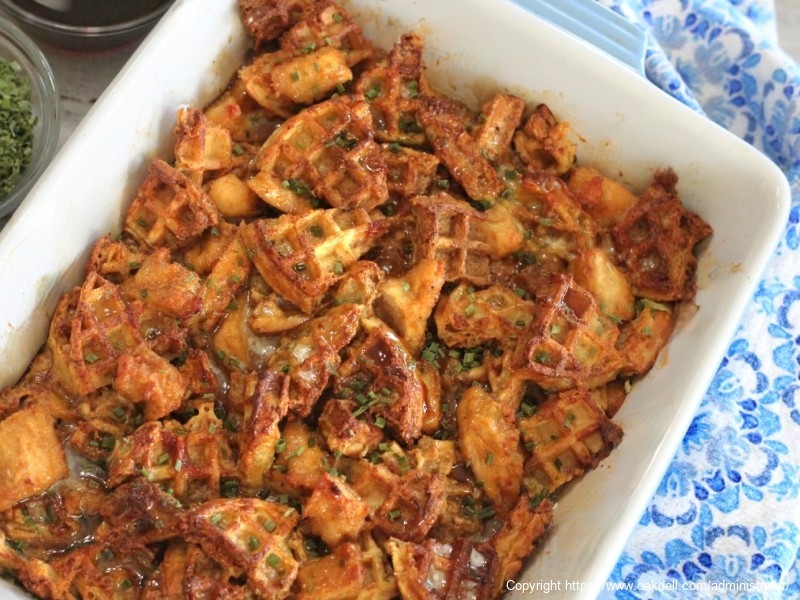 Chicken and waffles bake