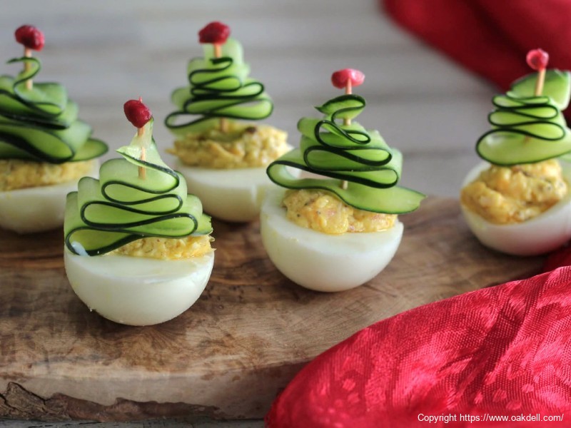 Christmas Tree Deviled Eggs